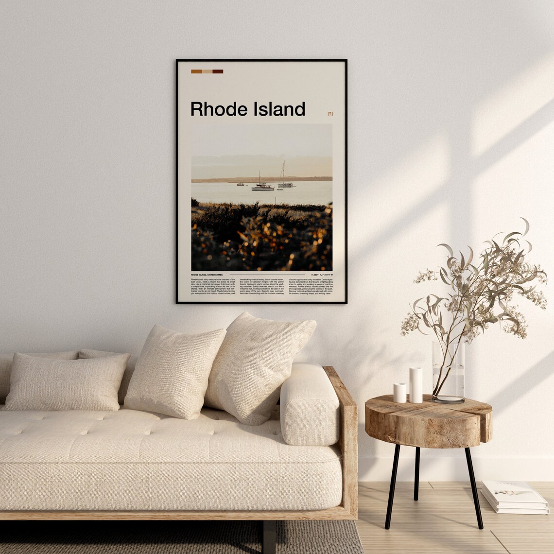 Rhode Island Sailboats at Golden Hour Harbor Bokeh Photography Poster - Image 3