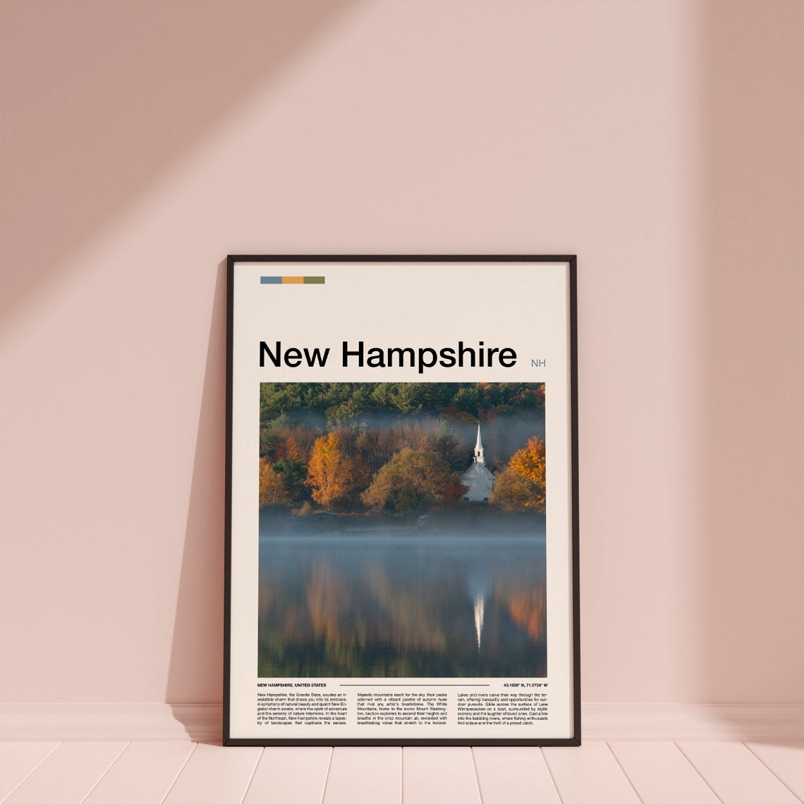 New Hampshire Print New Hampshire Poster New Hampshire Wall Art New Hampshire Art Print New Hampshire Photo - Image 4