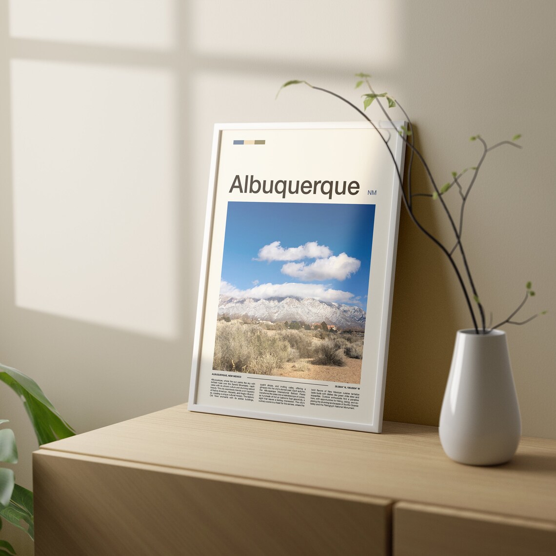 Albuquerque New Mexico Sandia Mountains Snow Peak Travel Poster - Image 2