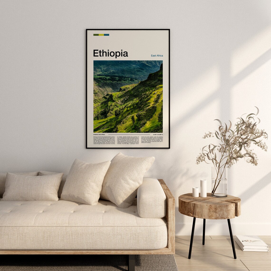 Ethiopia Simien Green Terraced Highland Valley Photography Poster - Image 3