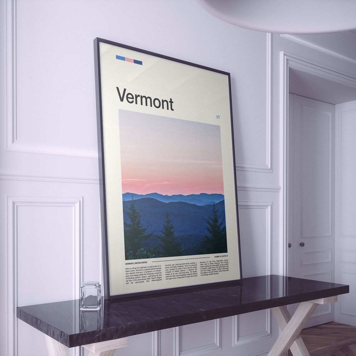 Vermont Mountain Ridge Pink Sunset Wilderness Photography Poster - Image 2