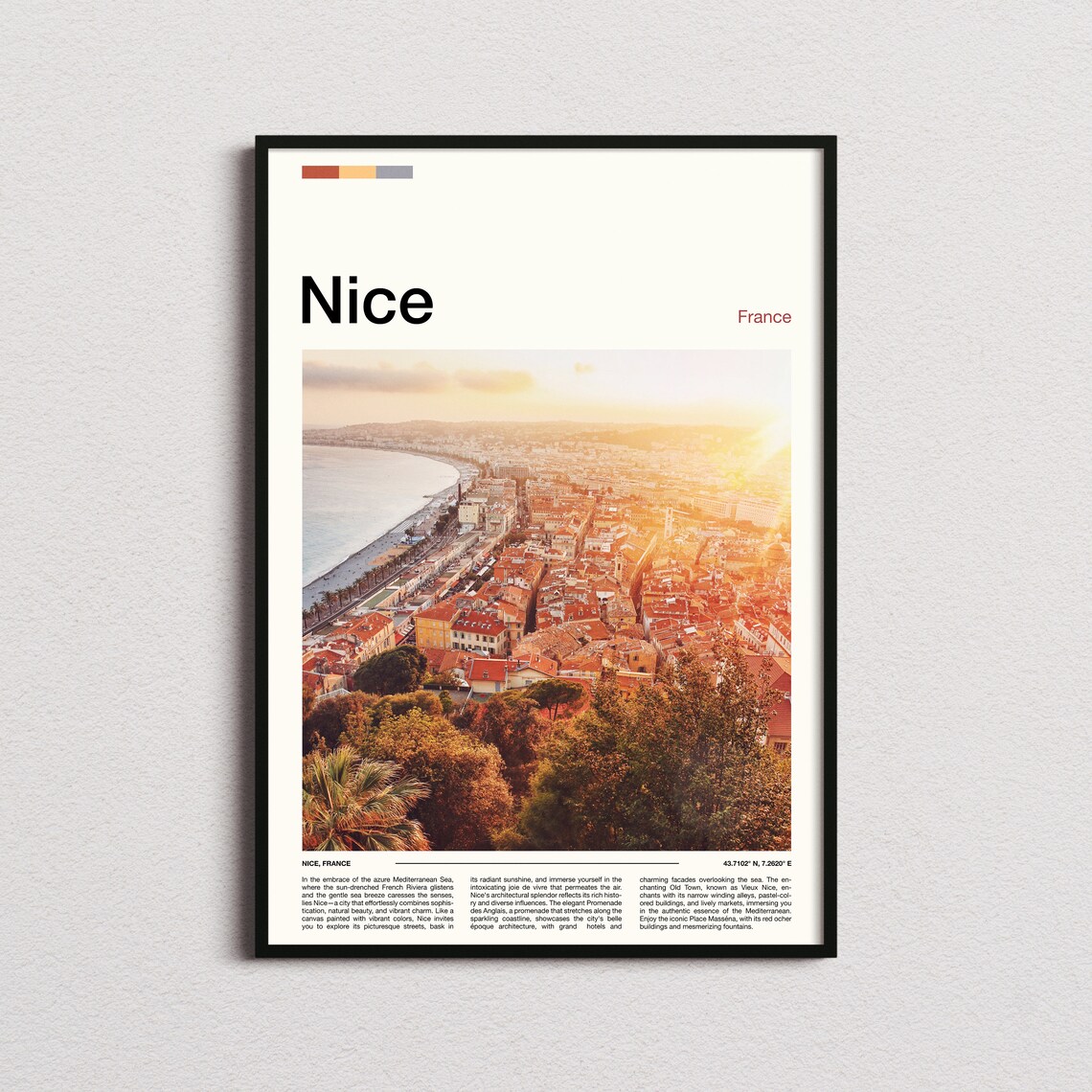 Nice France Riviera Old Town Bay Aerial Golden Hour Coast Poster