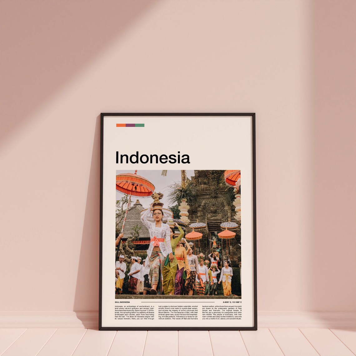 Bali Indonesia Temple Ceremony Traditional Procession Poster - Image 4
