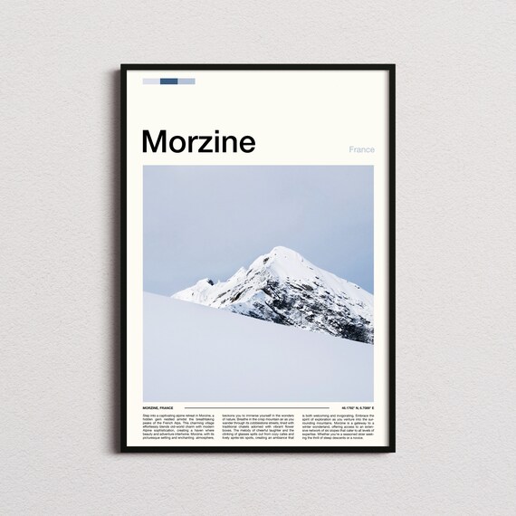 Morzine France Minimal Lone Snowy Summit Pale Winter Sky Poster
