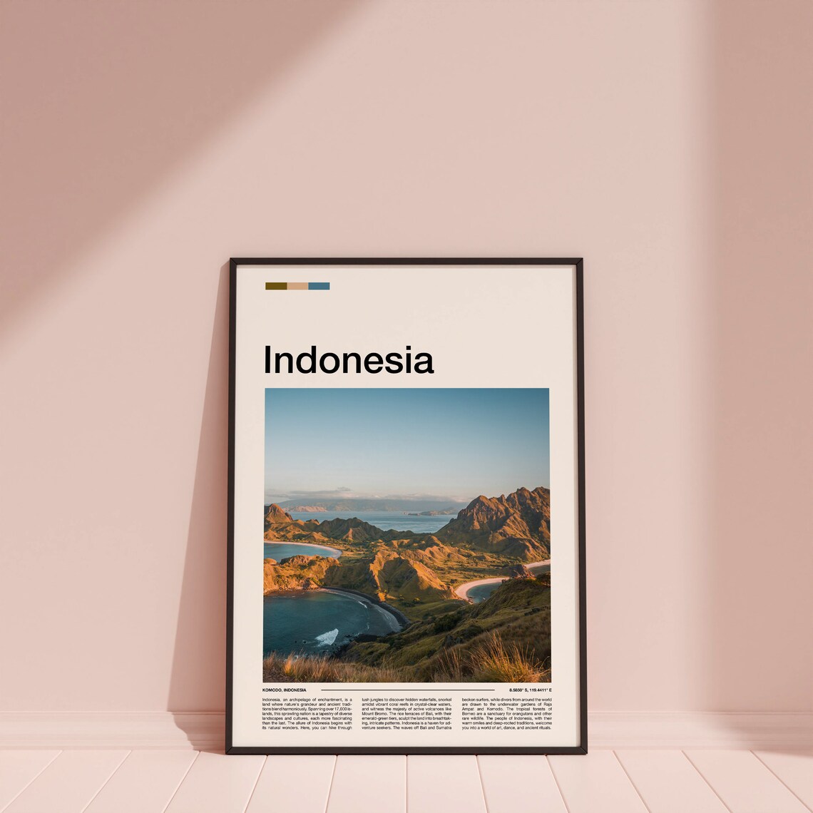 Komodo Indonesia Rugged Island Hills Ocean Coves Aerial Poster - Image 4