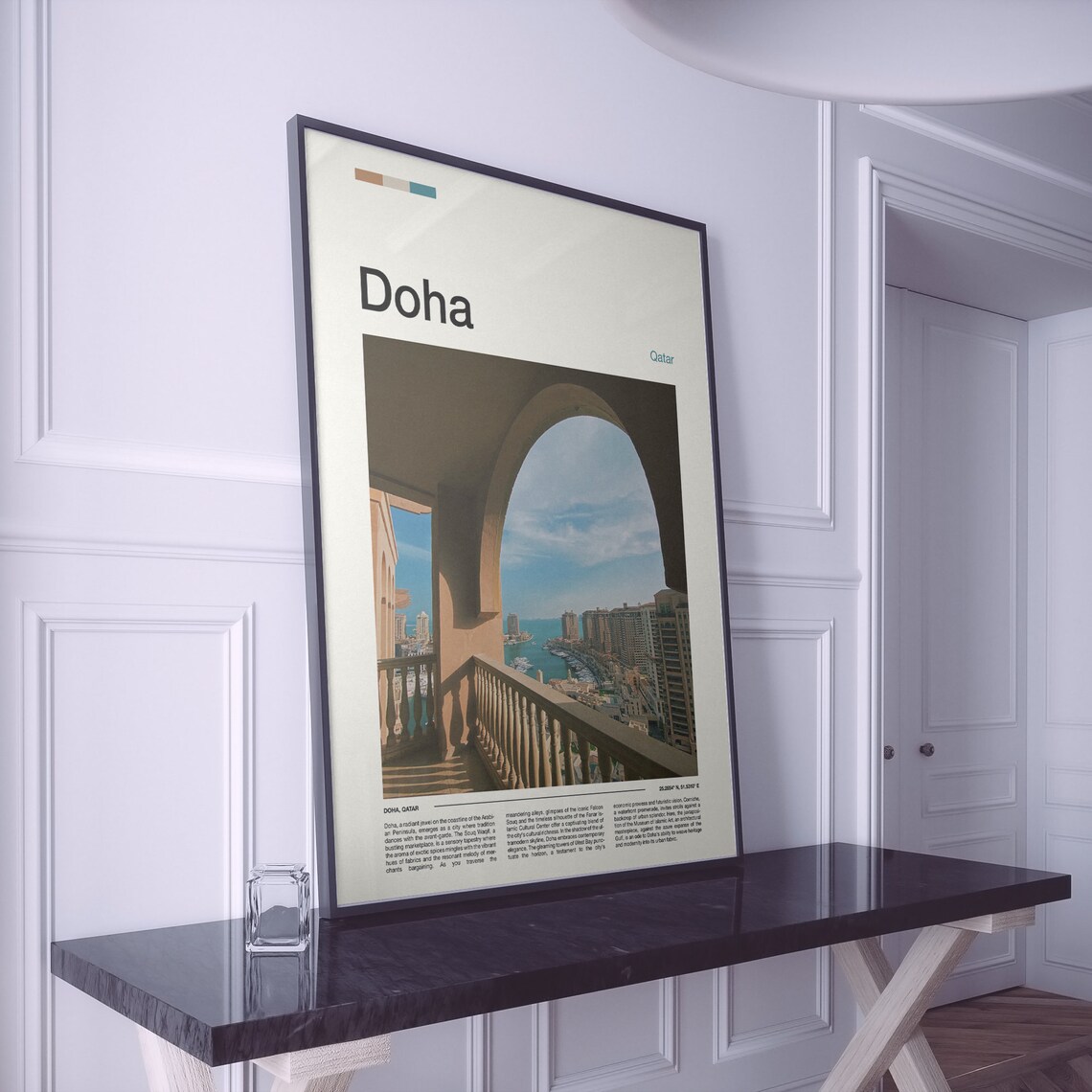 Doha Qatar Marina Arch View Balcony Photography Travel Poster - Image 2