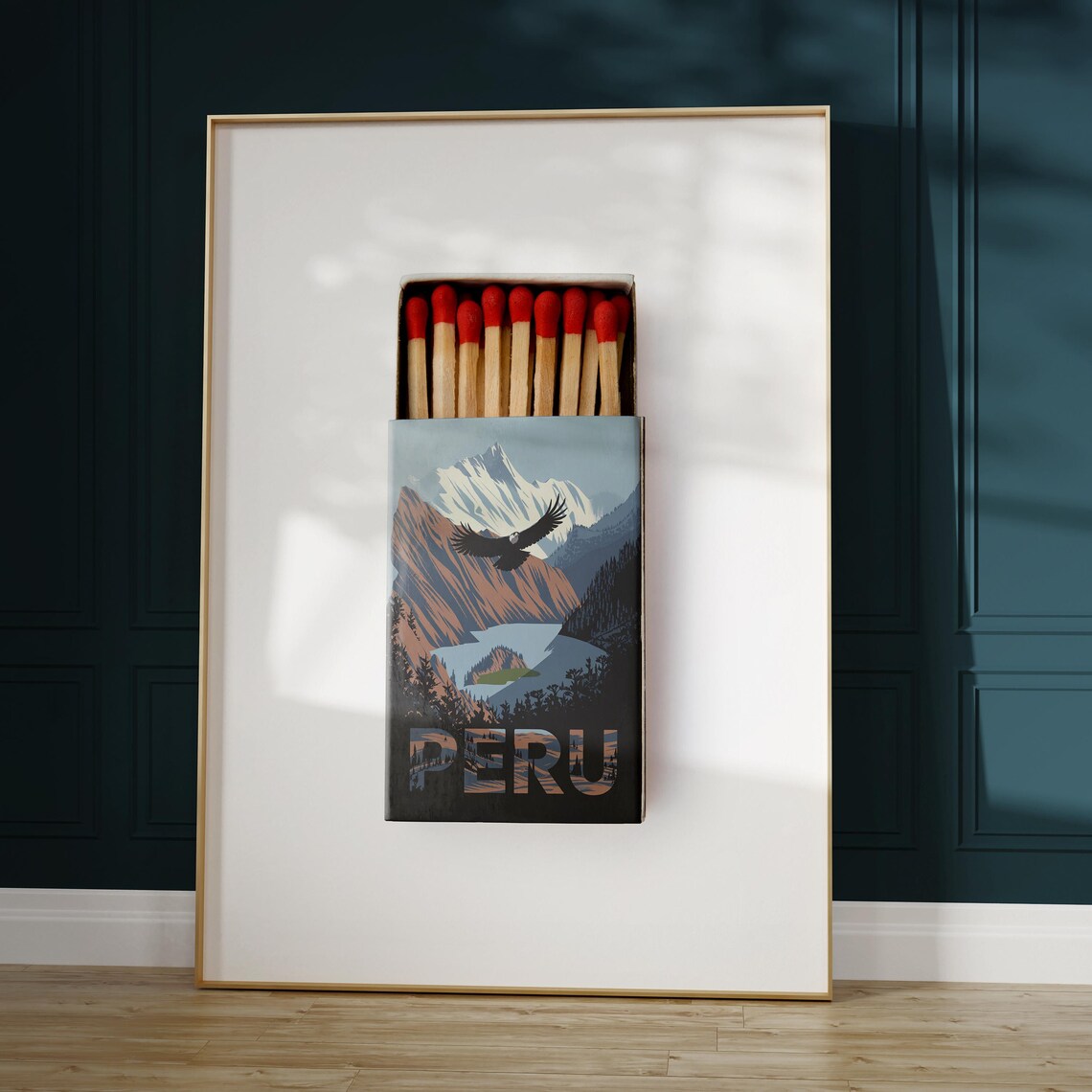 Peru Matchbox Andes Condor Mountain Vintage Travel Art Poster - Image 5