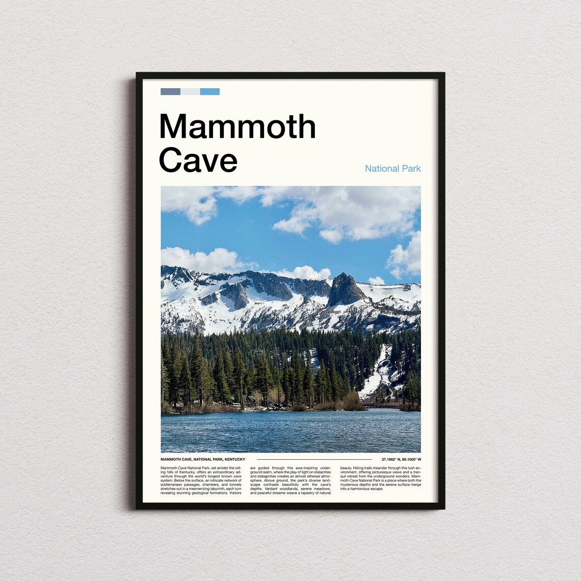 Mammoth Cave Kentucky National Park Snowy Peak Lake Photo Poster