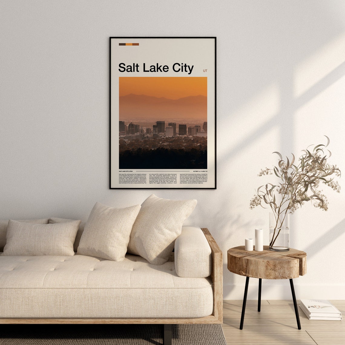 Salt Lake City Print Salt Lake City Poster Salt Lake City Wall Art Utah Art Print Salt Lake City Photo - Image 3