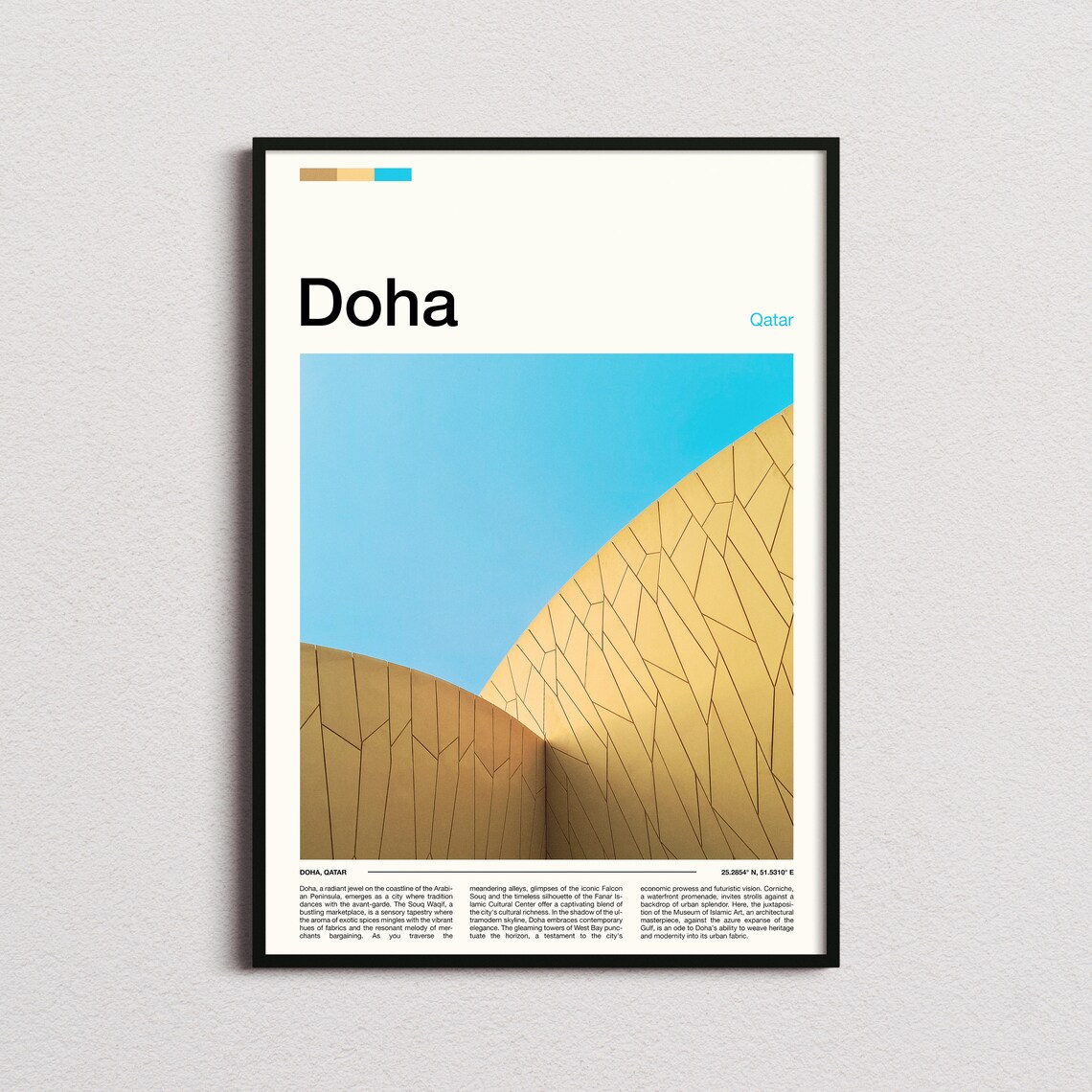 Doha Qatar National Museum Desert Rose Architecture Photography Poster
