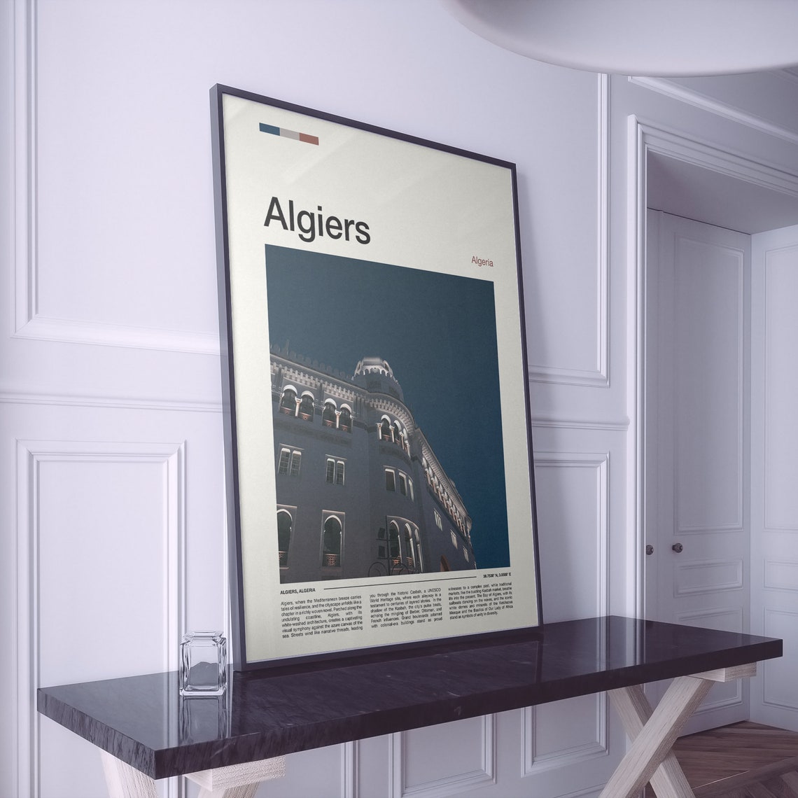 Algiers Algeria Historic Building Night Illuminated Photography Poster - Image 2