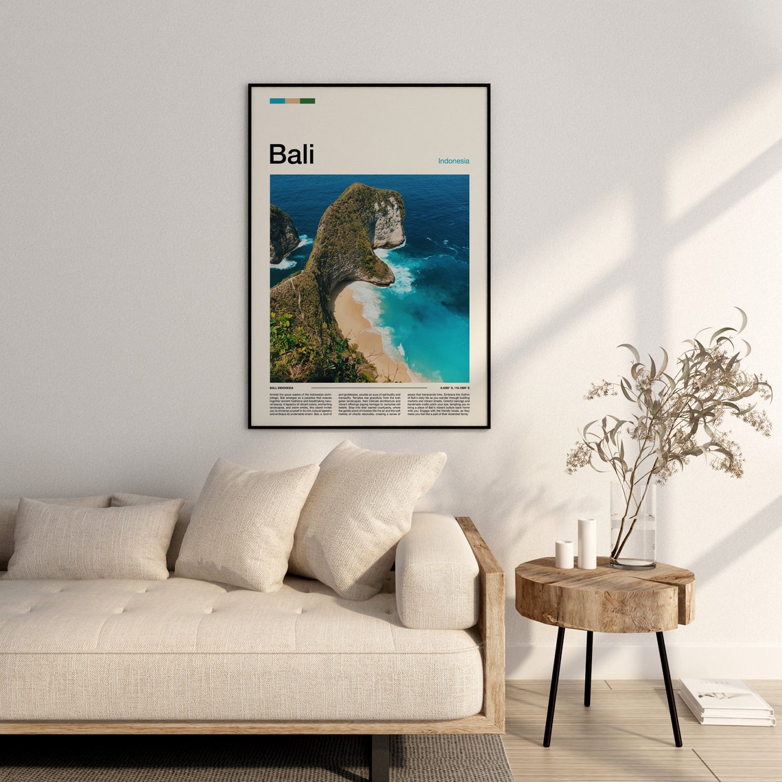 Bali Indonesia Kelingking Cliff T-Rex Cove Aerial Beach Poster - Image 3