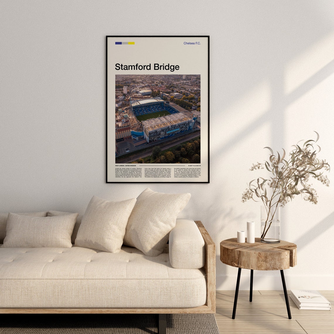 Stamford Bridge Stadium Print Chelsea Fc Gifts Stamford Bridge Stadium Poster Stamford Bridge Stadium Wall Art Chelsea Fc Gifts - Image 3
