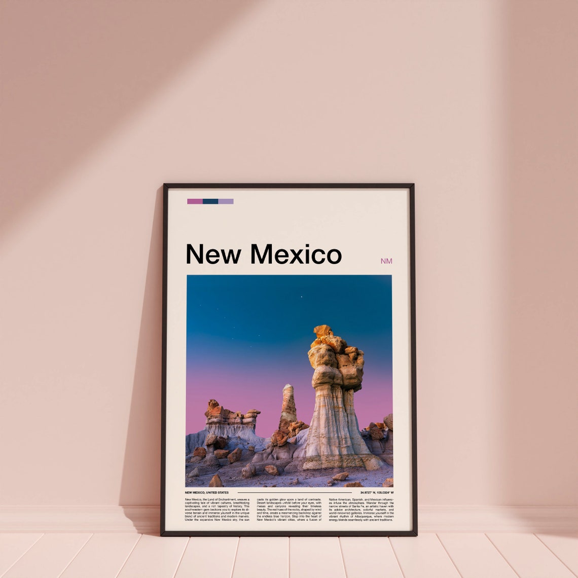 New Mexico Hoodoo Rock Formations Twilight Desert Photography Poster - Image 4