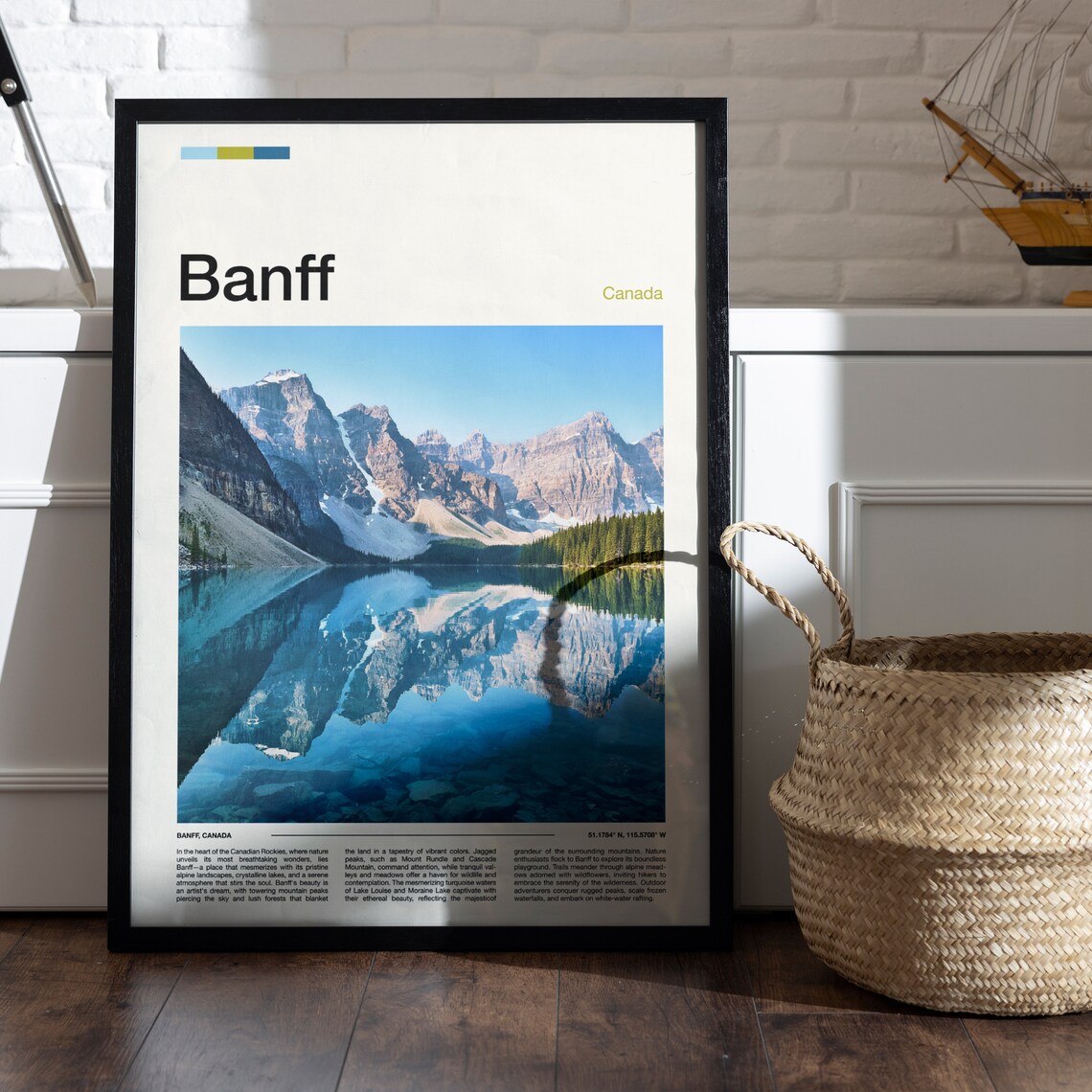 Banff Canada Moraine Lake Turquoise Reflection Mountain Lake Poster - Image 5