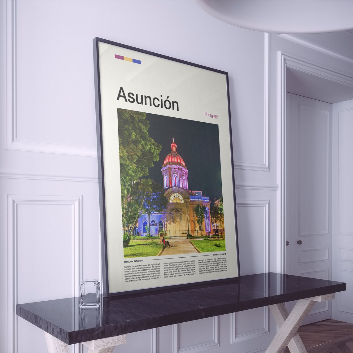 Asuncion Paraguay Cathedral Night Lights Travel Photo Poster - Image 2