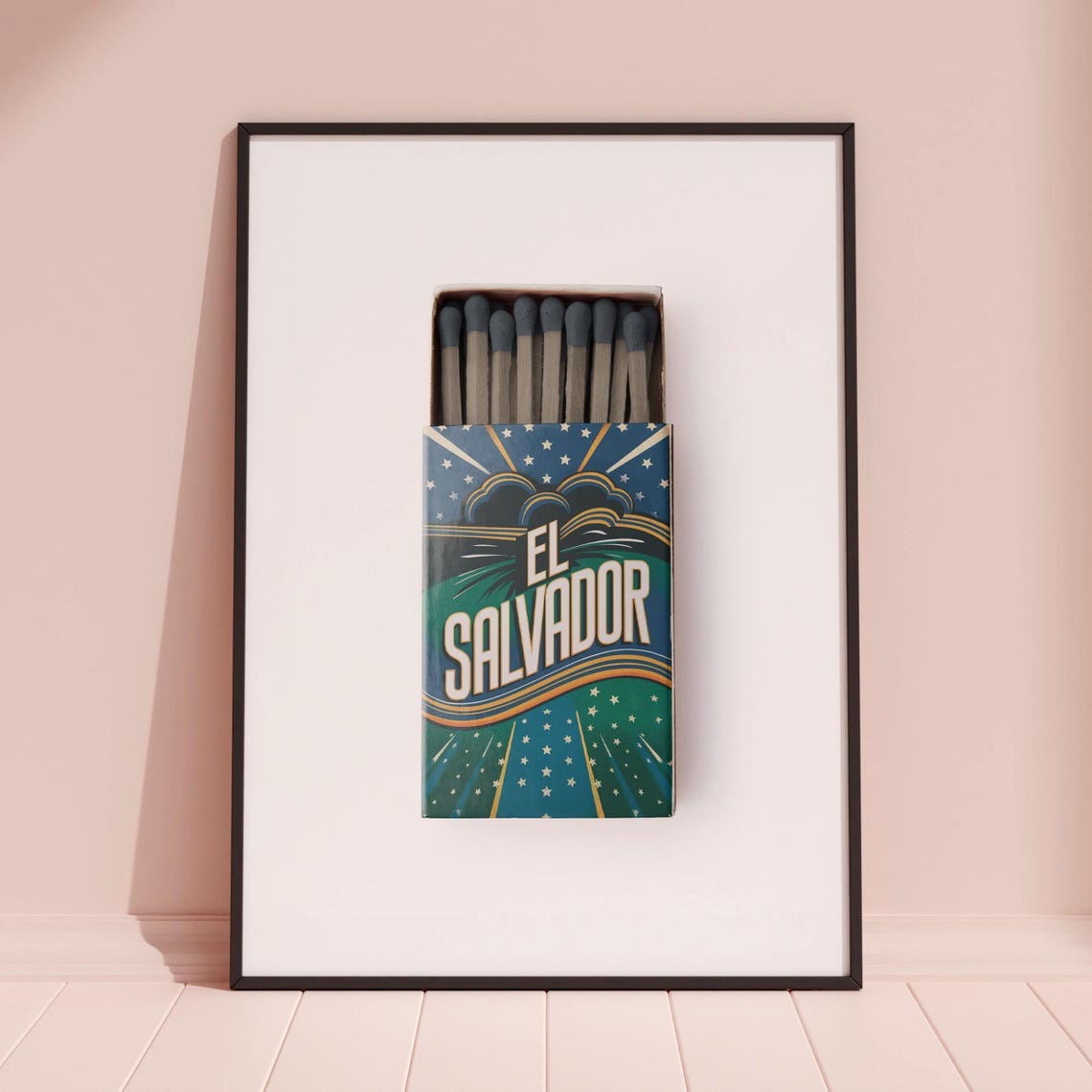 El Salvador Matchbox Print El Salvador Print El Salvador Poster El Salvador Wall Art El Salvador Art Print El Salvador Gifts - Image 3