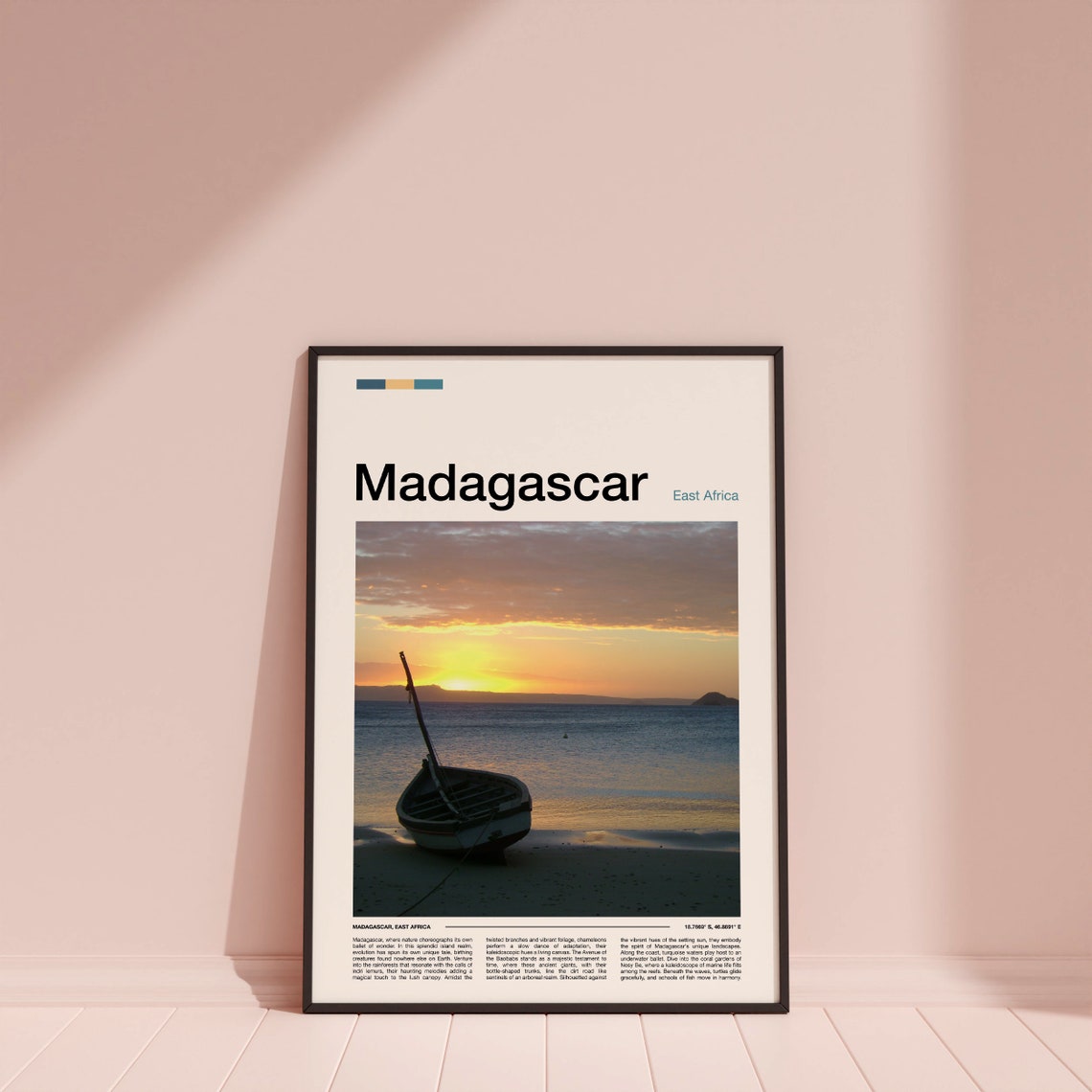 Madagascar Pirogue Boat Sunset Beach Silhouette Photography Poster - Image 4