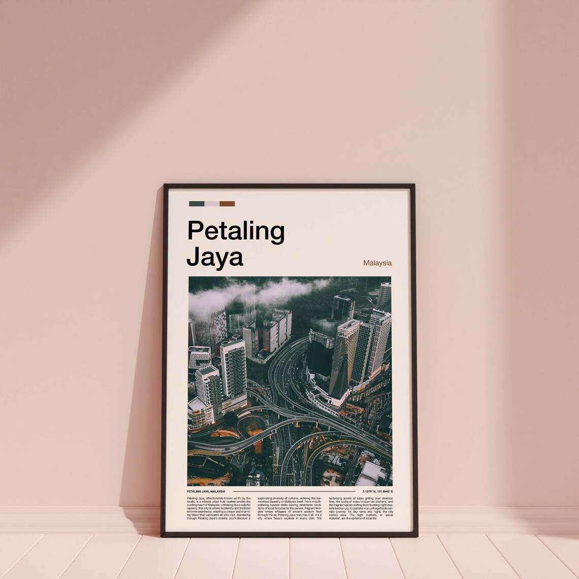 Petaling Jaya Malaysia Aerial Highway Interchange Cityscape Poster - Image 4