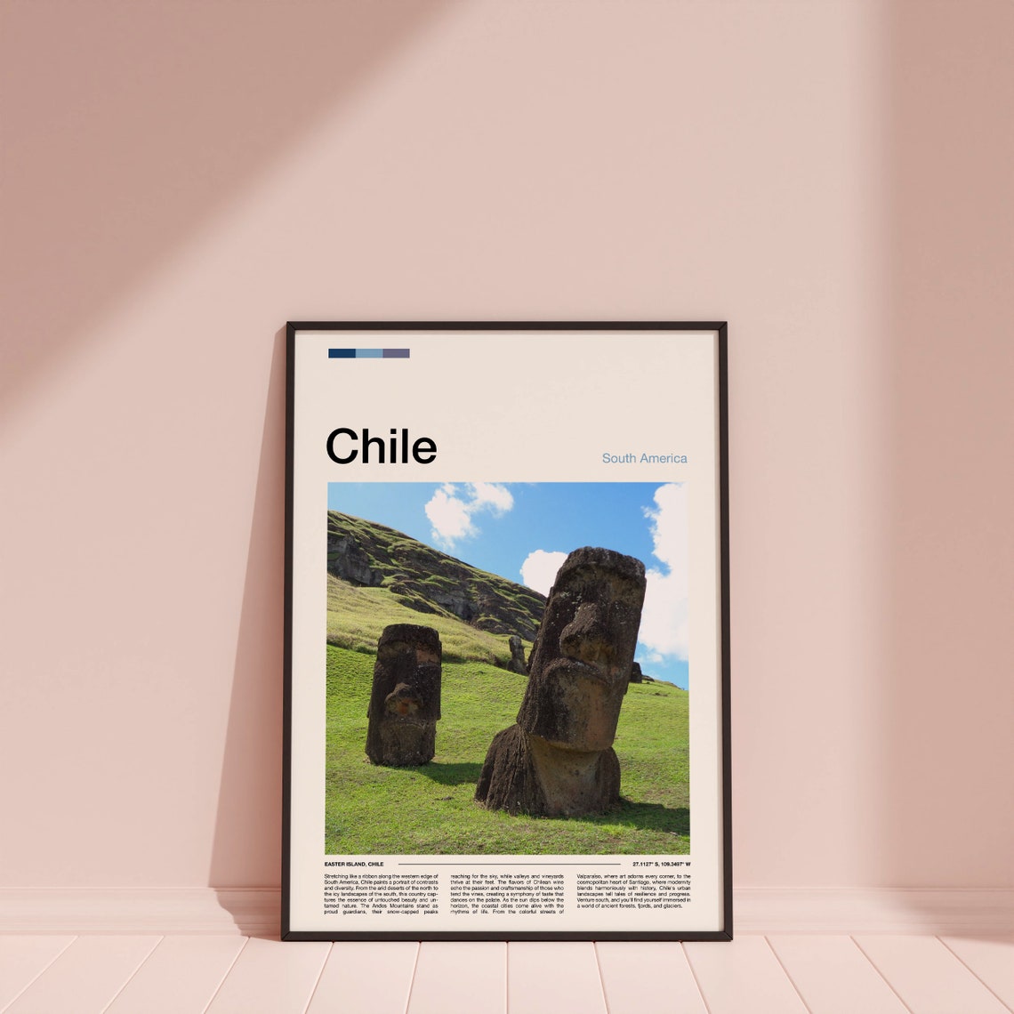 Easter Island Chile Moai Statues Rapa Nui Ancient Travel Poster - Image 3