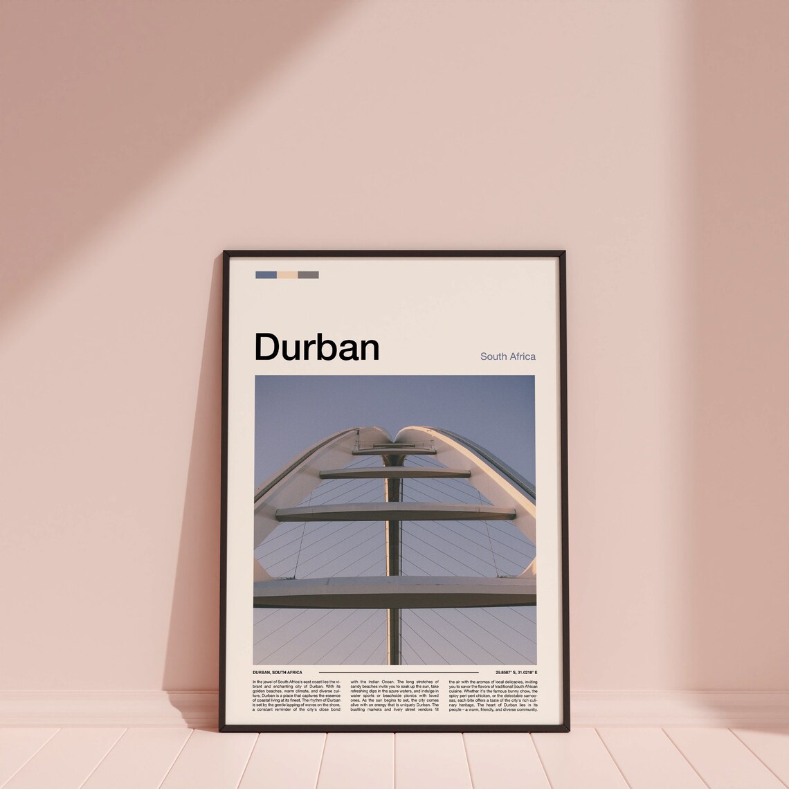 Durban South Africa Stadium Arch Modern Landmark Skyline Poster - Image 4