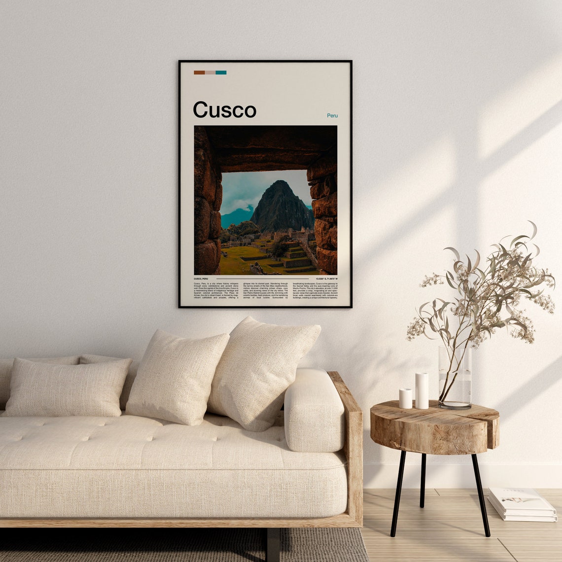 Cusco Peru Machu Picchu Incan Stone Doorway Mountain View Poster - Image 4
