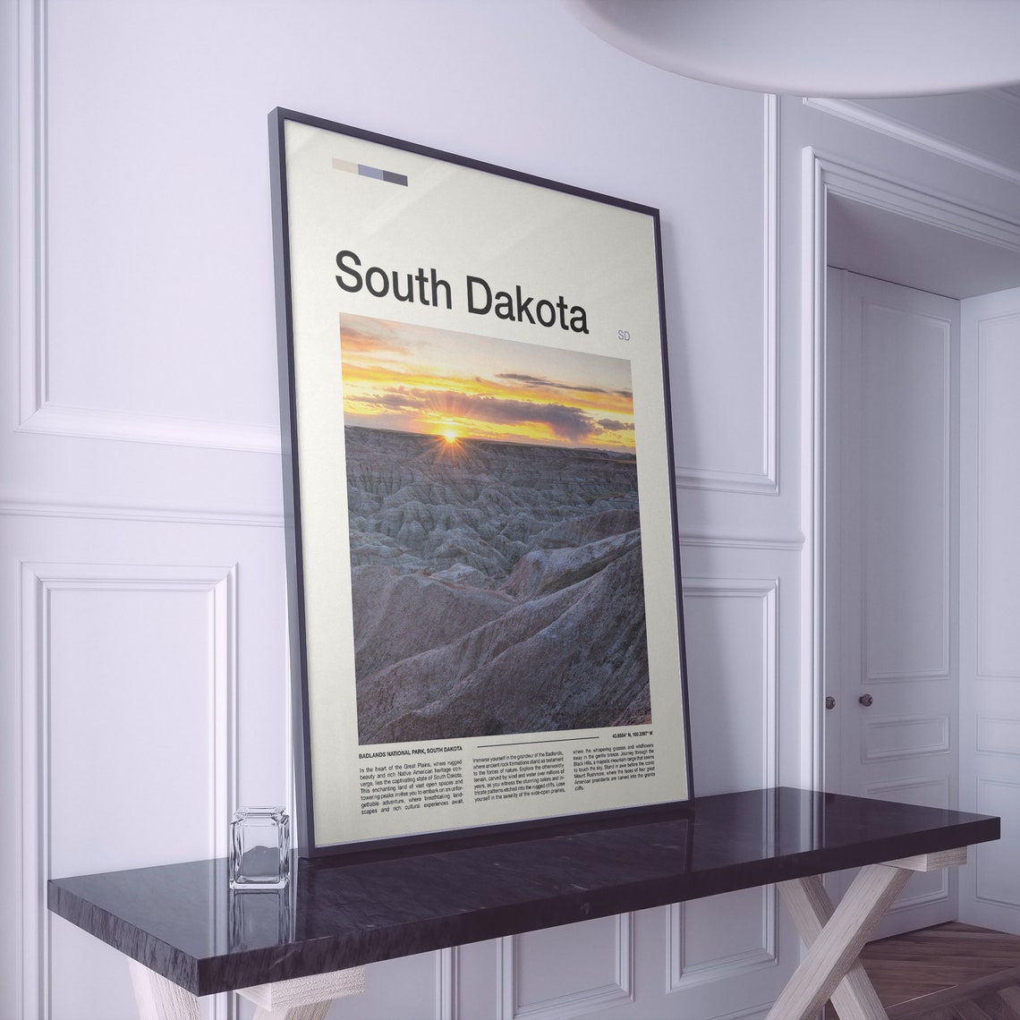 South Dakota Badlands National Park Sunset Purple Dusk Poster - Image 2