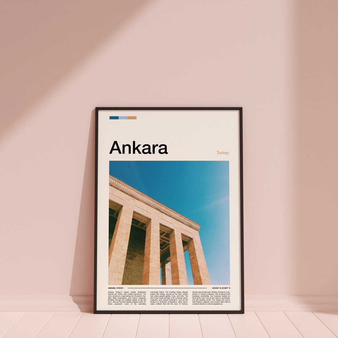 Ankara Turkey Grand Mausoleum Colonnade Blue Sky Photo Poster - Image 4