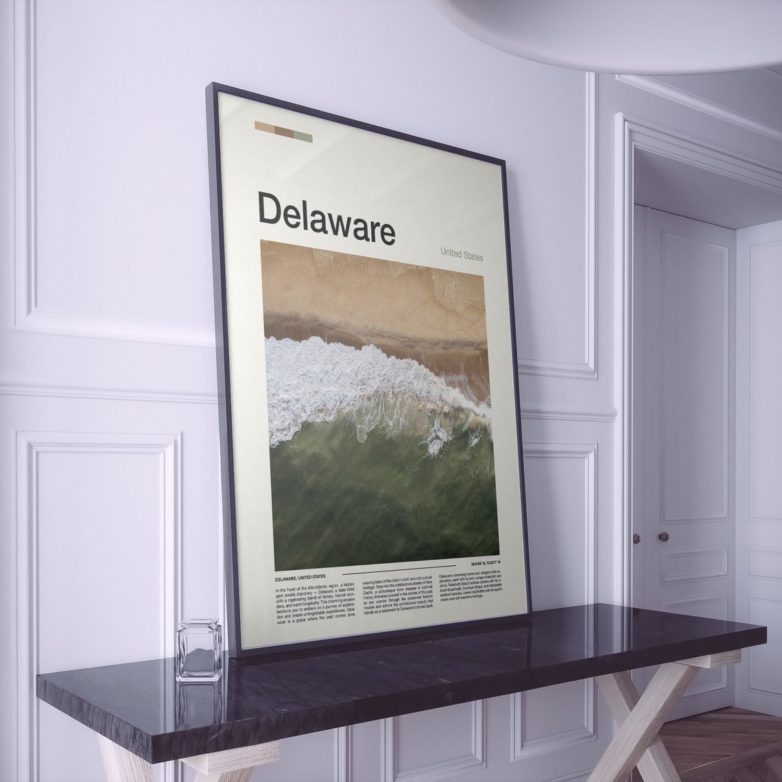 Delaware Atlantic Coast Aerial Ocean Waves Sandy Beach Poster - Image 2