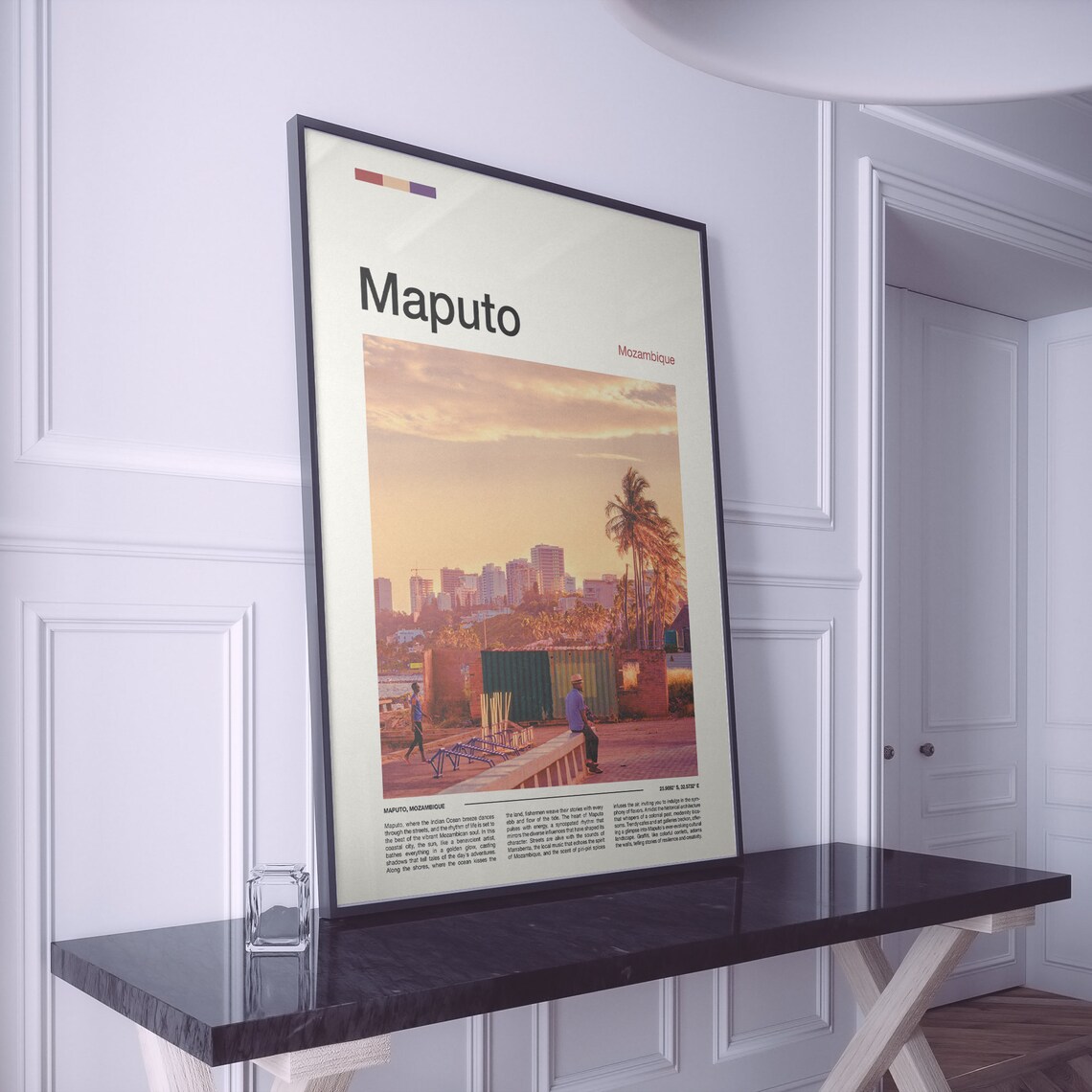 Maputo Mozambique Sunset Promenade Palm Trees City Photography Poster - Image 2