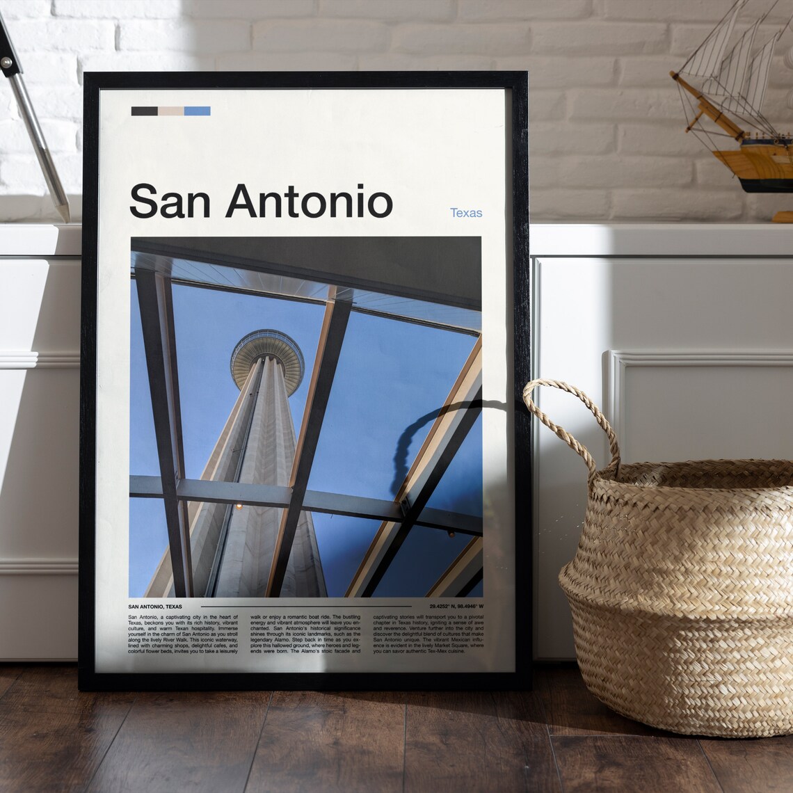 San Antonio Texas Tower of the Americas Minimalist Photo Poster - Image 5