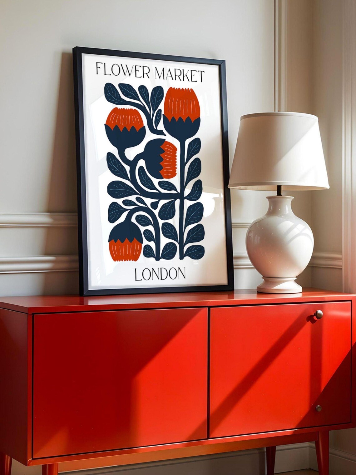 London Flower Market Print, Matisse Style Botanical Art - Image 2