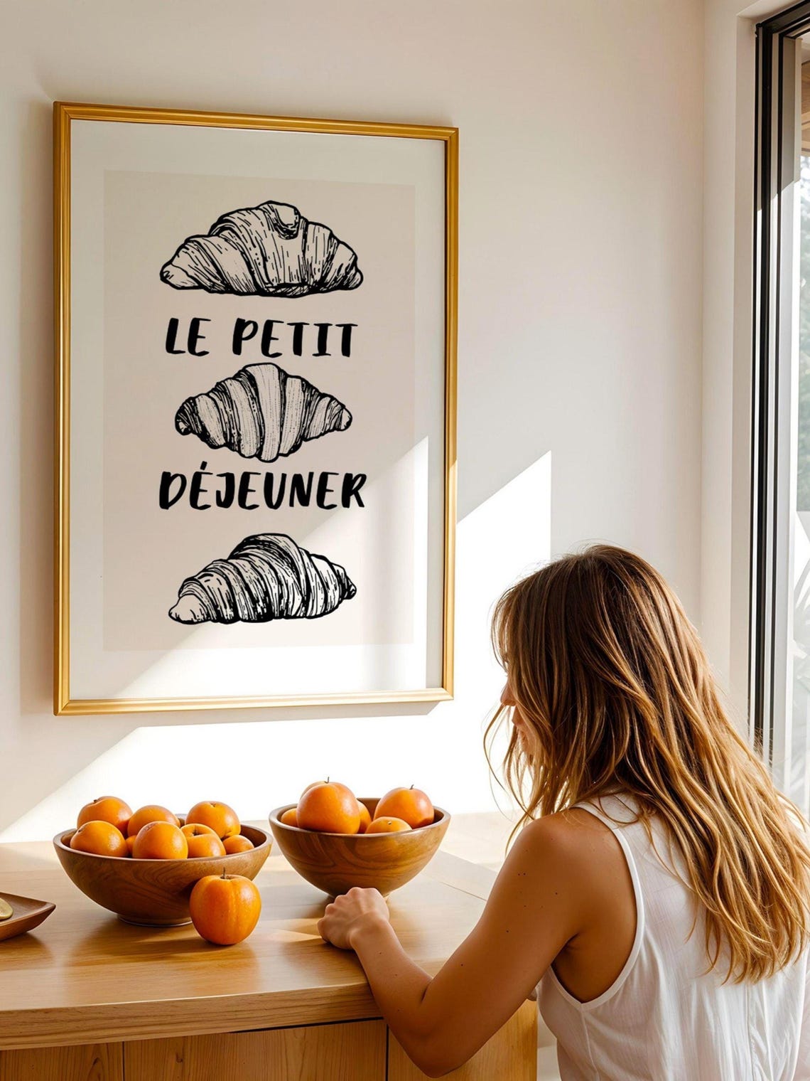 French Kitchen Croissant, Breakfast Bakery Decor Poster - Image 2