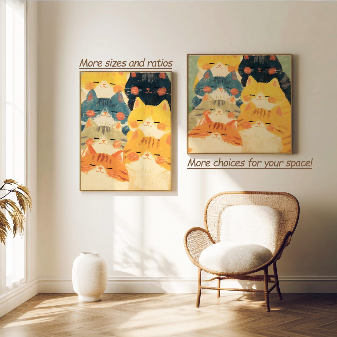 Tabby Cats Illustration Of Cat Wall Art Of Animal Nursery Print Of Birthday Gifts Of Cat Wall Dcor Of Gender Neutral Nursery - Image 2