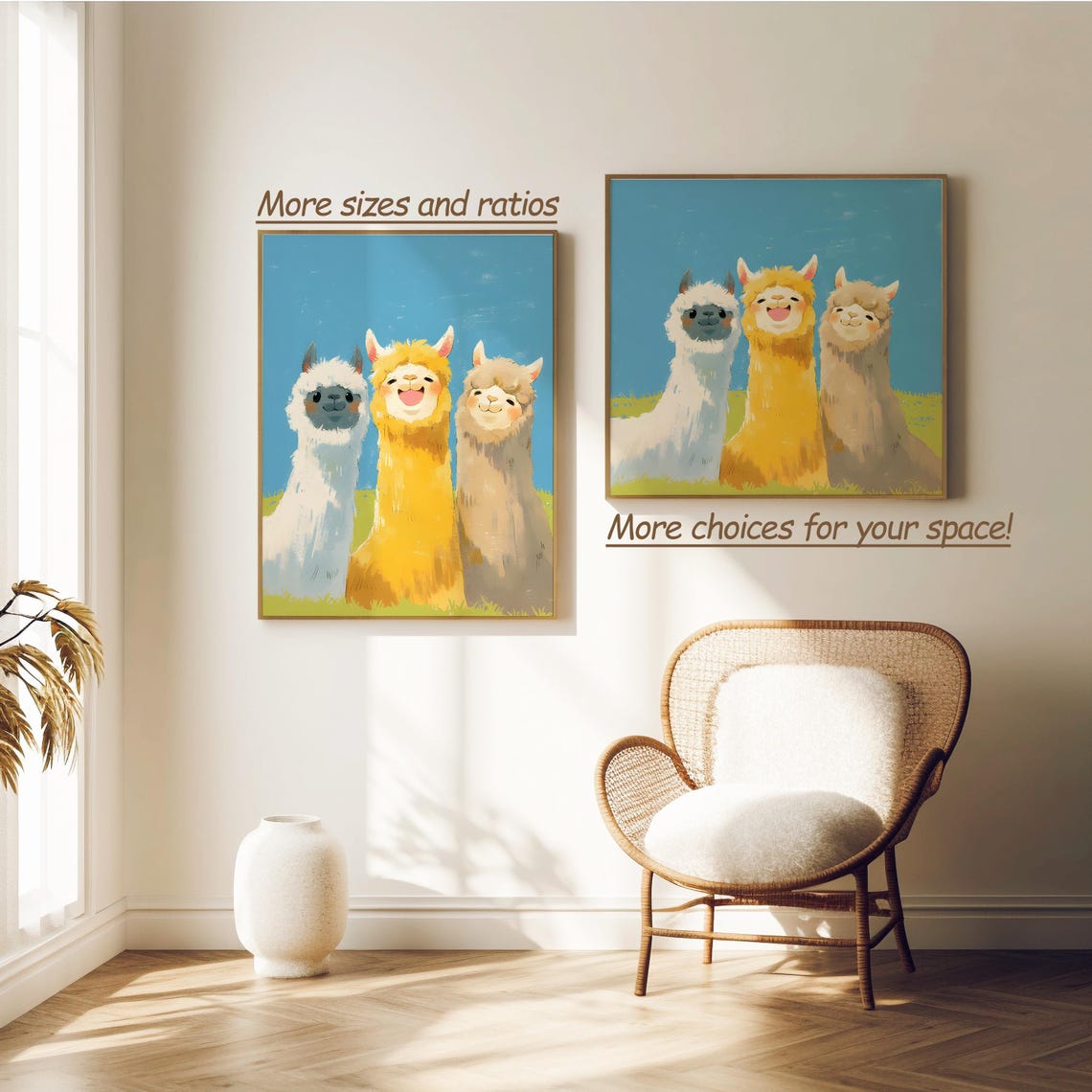 Lovely Alpaca Friends Illustration Of Alpaca Nursery Print Of Llama Art Birthday Gifts Of Lama Wall Dcor Of Alpaca Poster - Image 2