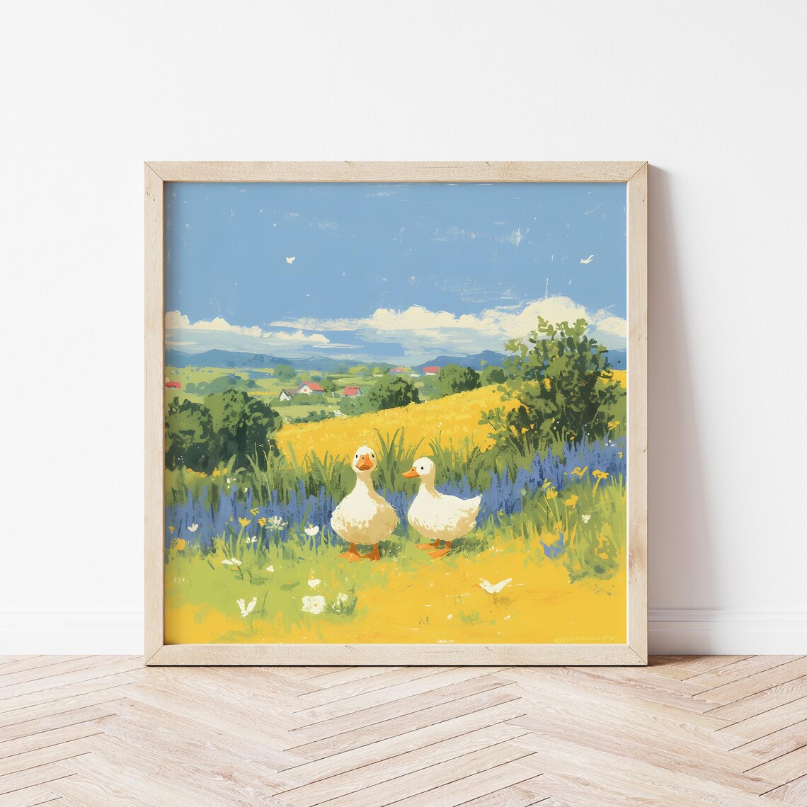 Duck Couple Illustration Nursery Art Print