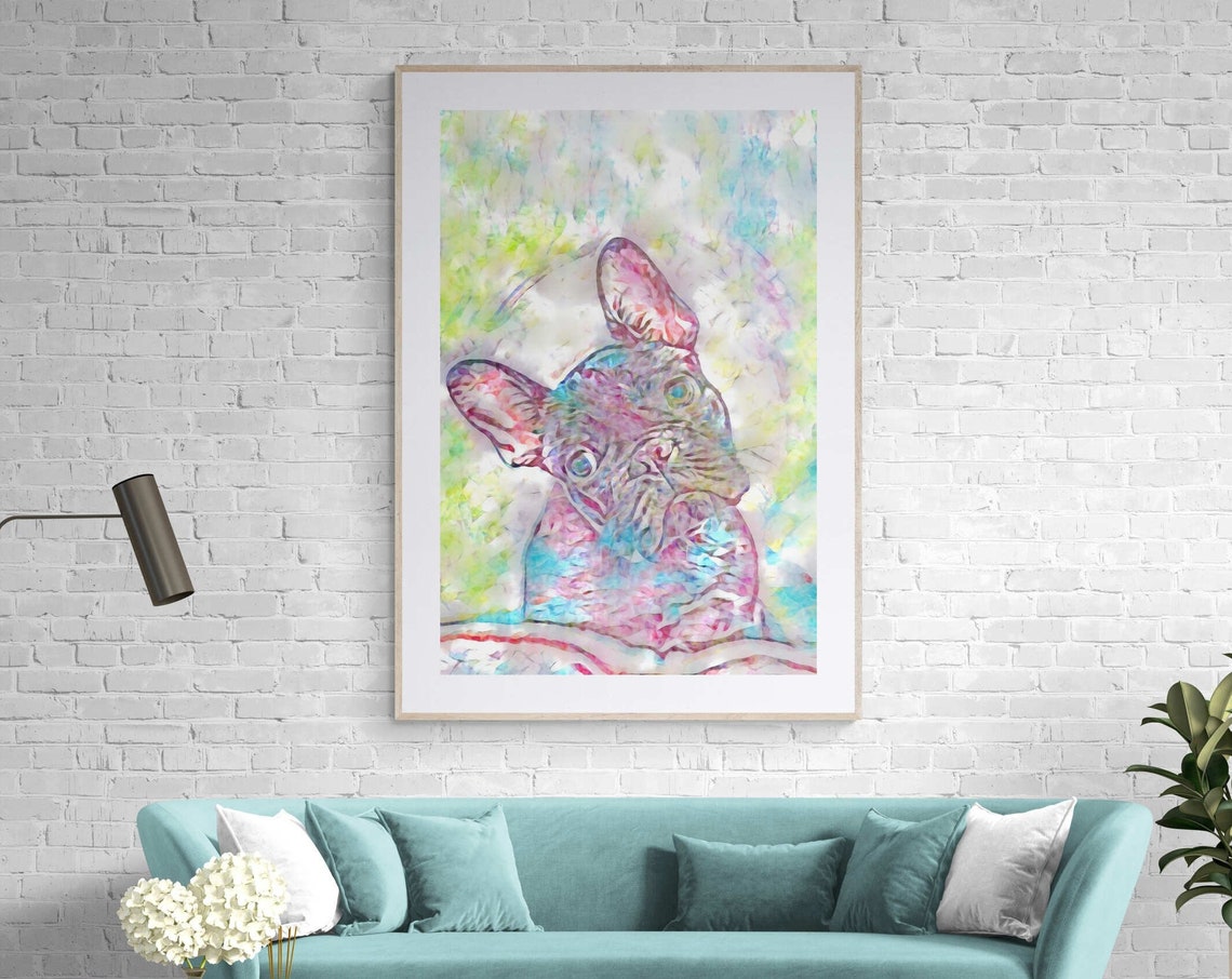Wall Art Poster Colorful Print French Bulldog Wall Dcor French Bulldog Wall Art Print Art Wall Dog Living Room Wall Art Entry Hall - Image 8
