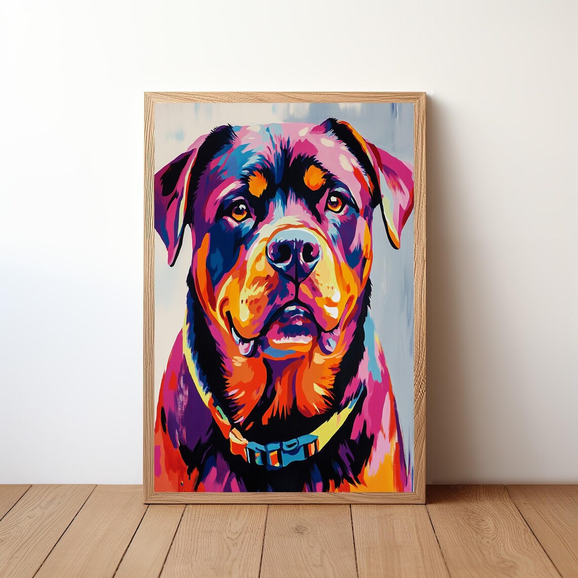 Rottweiler Pop Art Dog Portrait Colorful Modern Pet Lover Wall Art