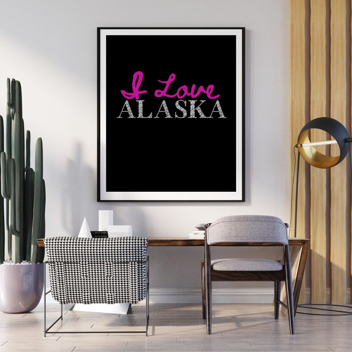 I Love Alaska, State Poster Pride Gift for Her