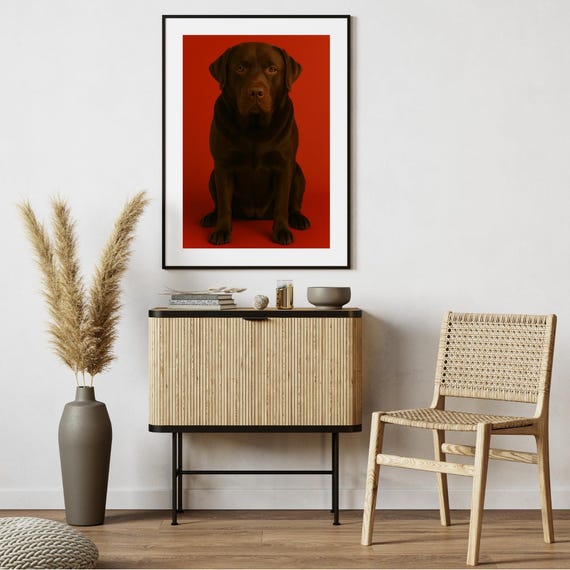 Labrador Retriever Portrait Cute Dog Wall Art Print Pet Poster Kids Room Nursery Animal Decor Lover