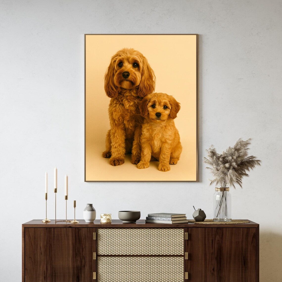 Cavapoo Family Poster, Nursery Decor Gift