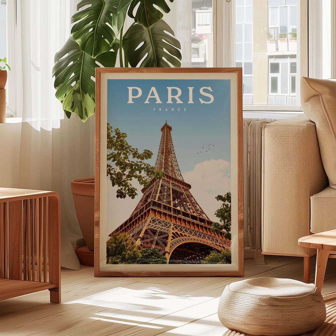 Paris Eiffel Tower Vintage Travel Poster