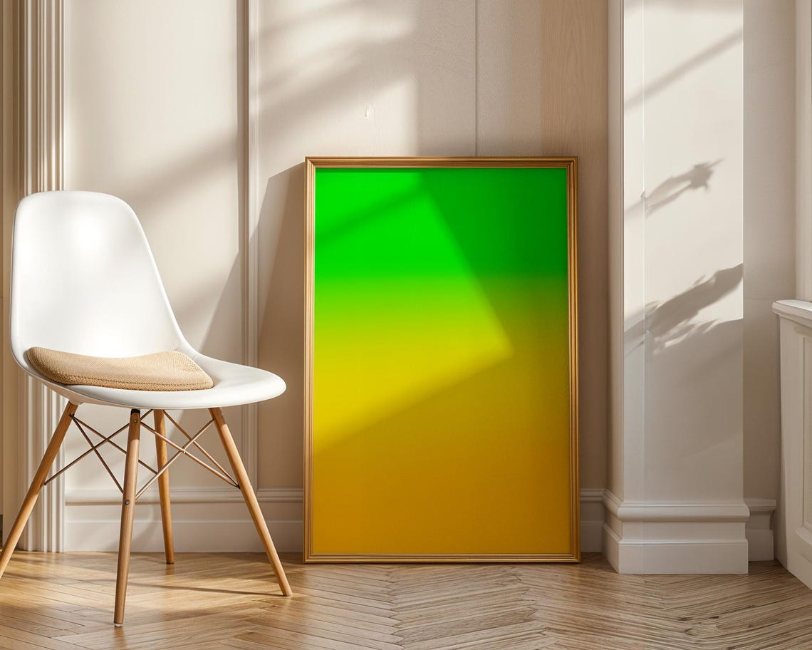 Electric Lime Green Yellow Gradient Neon Bold Modern Abstract Poster