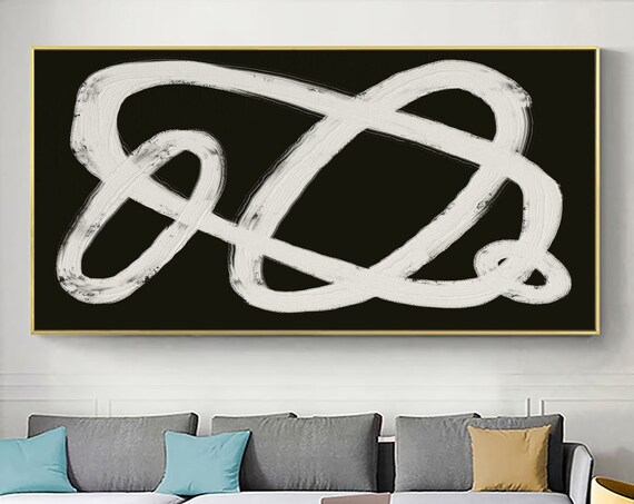 Black White Textured Wall Art Modern Abstract Painting Black White Minimalist Painting Black White Mural Painting White Textured Painting