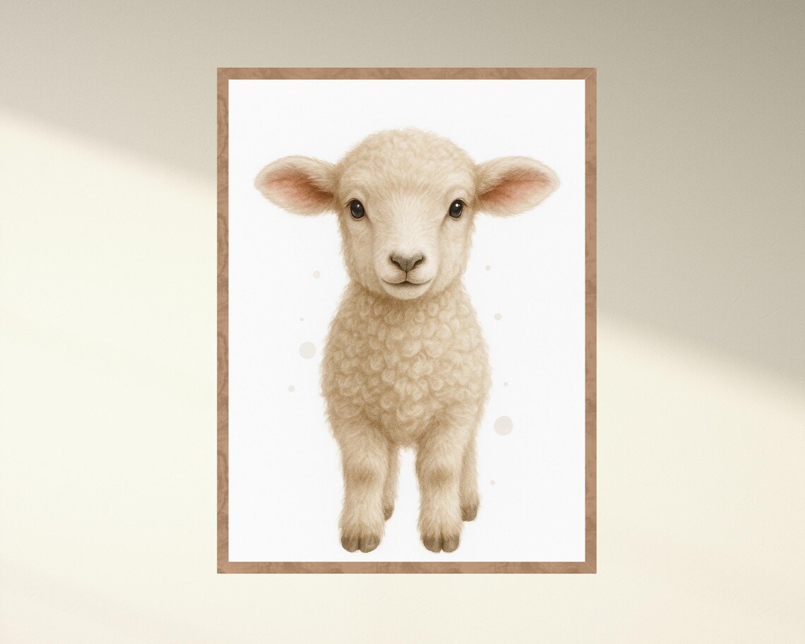 Farm Nursery Lamb Poster, Cute Sheep Decor - Image 4