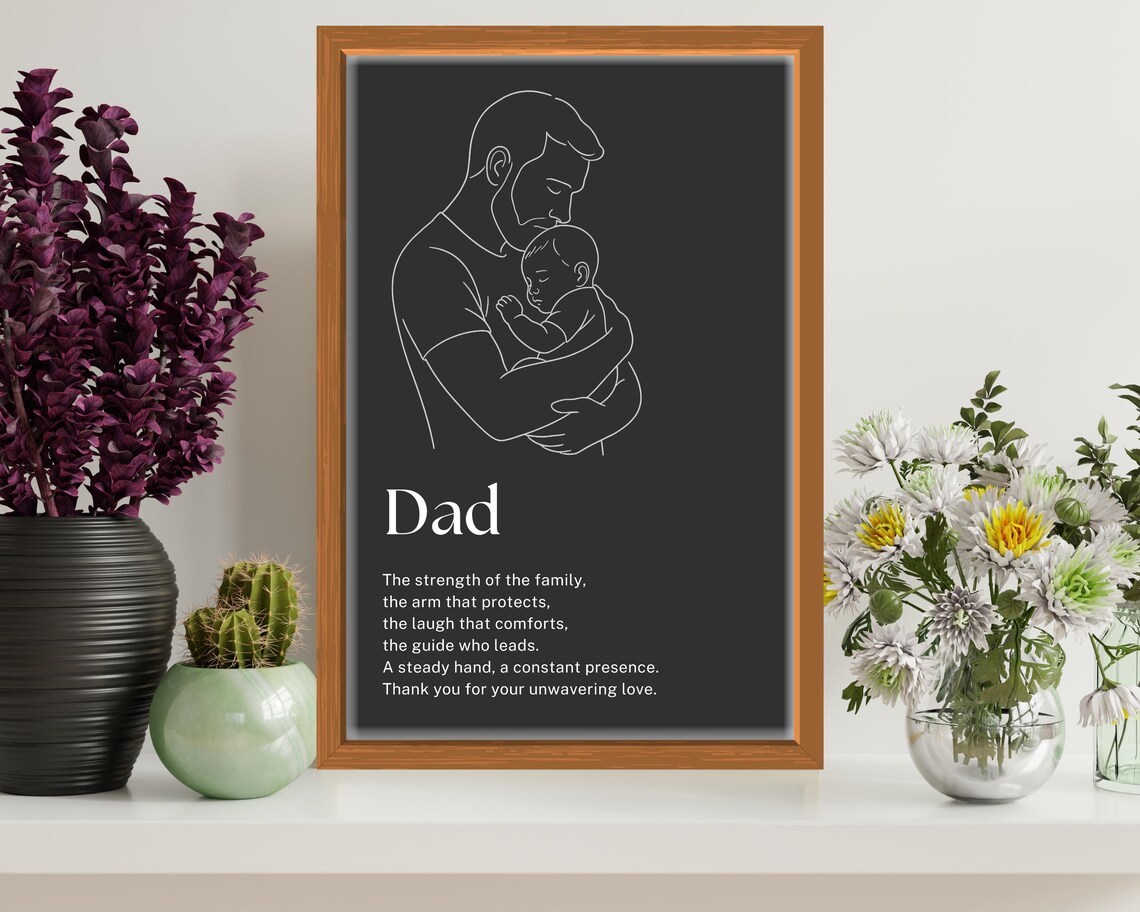 Father's Day Gift, Minimalist Line Art For Dad - Image 3