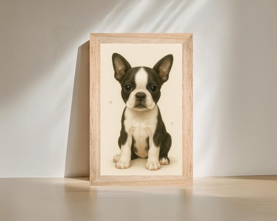 Boston Terrier Puppy Nursery Decor, Dog Lover Gift