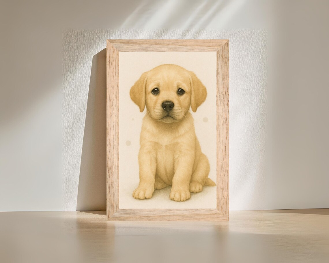 Labrador Retriever Puppy, Nursery Decor Art Print