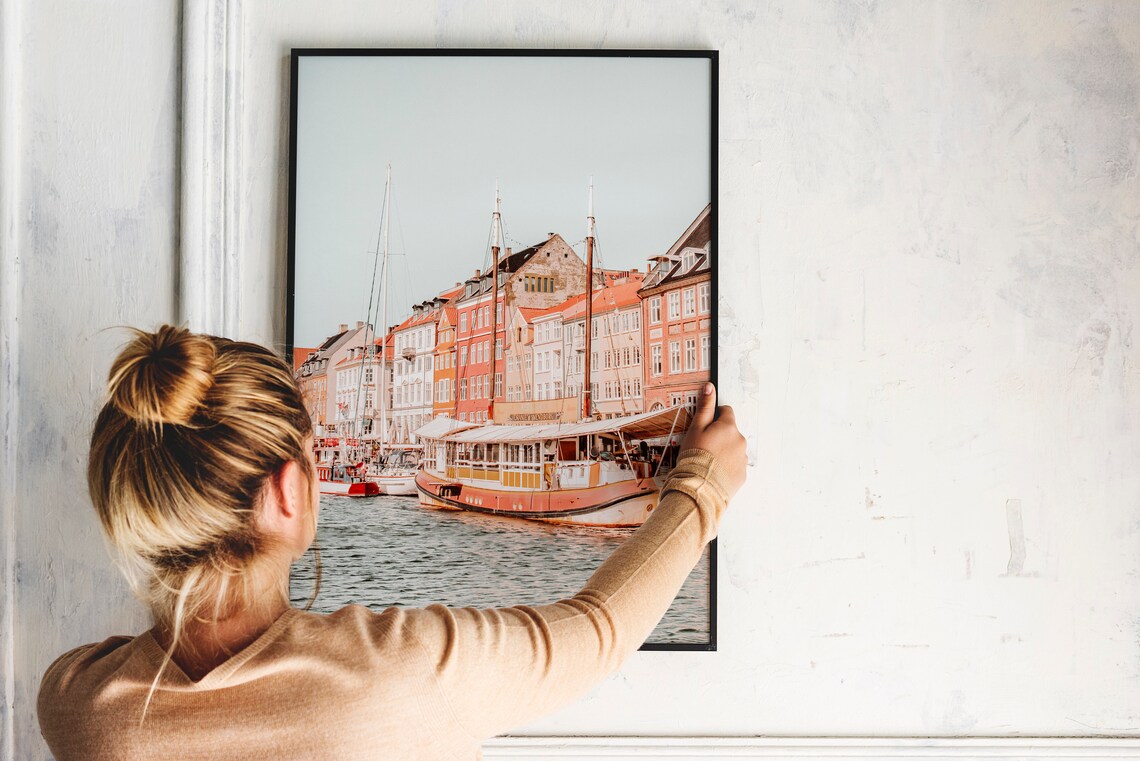 Copenhagen Nyhavn Harbor Colorful Houses Boats Photo Denmark Poster - Image 2