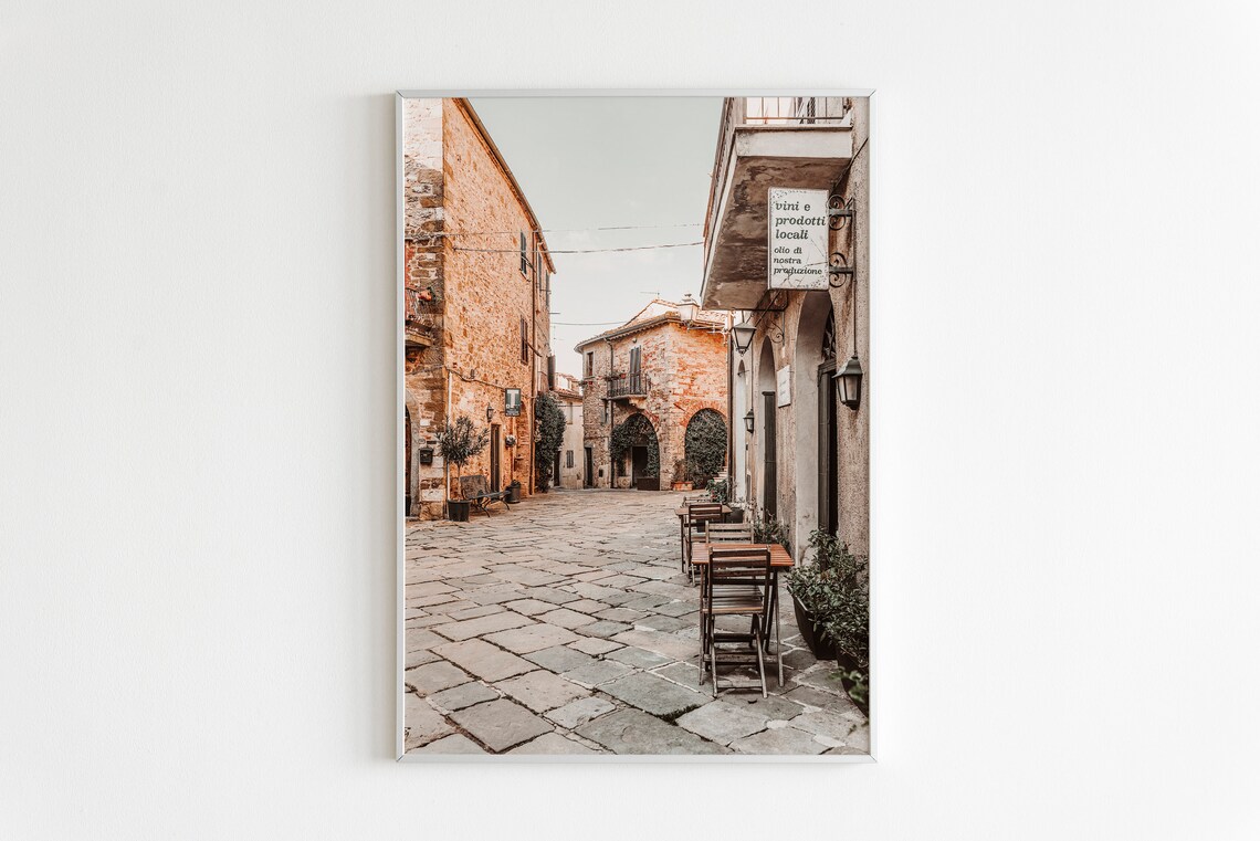 Italy Street Pastel Travel Poster, Europe Wall Art - Image 2
